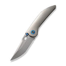 WEKNIFE Attor Thumb Stud & Thumb Hole Knife Polished Bead Blasted Titanium Integral Handle (3.55" Polished Bead Blasted CPM 20CV Blade) WE23037B-2