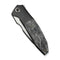 WEKNIFE Archeozoic Flipper Knife Black Titanium Handle With Shredded Carbon Fiber Inlay (4" Black Stonewashed Bohler M390 Blade, Satin Flat) WE23091 - 1