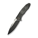 WEKNIFE Archeozoic Flipper Knife Black Titanium Handle With Shredded Carbon Fiber Inlay (4" Black Stonewashed Bohler M390 Blade, Satin Flat) WE23091 - 1