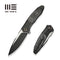 WEKNIFE Archeozoic Flipper Knife Black Titanium Handle With Shredded Carbon Fiber Inlay (4" Black Stonewashed Bohler M390 Blade, Satin Flat) WE23091 - 1