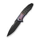 WEKNIFE Archeozoic Flipper Knife Flamed Titanium Handle With Rose Carbon Fiber Inlay (4" Black Stonewashed Bevels, Black Brushed Flats Bohler M390 Blade) WE23091 - 3