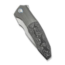 WEKNIFE Archeozoic Flipper Knife Gray Hand Rubbed Titanium Handle With Aluminum Foil Carbon Fiber Inlay (4" Hand Rubbed Satin Bohler M390 Blade) WE23091 - 2