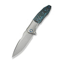 WEKNIFE Archeozoic Flipper Knife Polished Bead Blasted Titanium Handle With Arctic Storm Fat Carbon Fiber Inlay (4" Polished Bead Blasted Bohler M390 Blade) WE23091 - 4