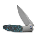 WEKNIFE Archeozoic Flipper Knife Polished Bead Blasted Titanium Handle With Arctic Storm Fat Carbon Fiber Inlay (4" Polished Bead Blasted Bohler M390 Blade) WE23091 - 4