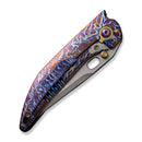 WEKNIFE Attor Thumb Stud & Thumb Hole Knife Flamed Titanium Integral Handle With Golden Titanium Inlay (3.55" Polished Bead Blasted CPM 20CV Blade) WE23037 - 2
