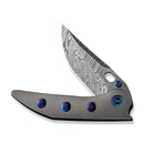 WEKNIFE Attor Thumb Stud & Thumb Hole Knife Polished Bead Blasted Titanium Integral Handle With Timascus Inlay (3.55" Heimskringla Damasteel Blade) WE23037 - DS1