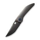 WEKNIFE Attor Thumb Stud & Thumb Hole Knife Polished Gray Titanium Integral Handle (3.55" Polished Gray CPM 20CV Blade) WE23037B - 1