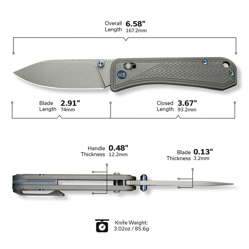 WEKNIFE Bougie Banter Thumb Stud & Crossbar Lock Knife Titanium Handle (2.91" CPM S45VN Blade) WE24009 - 2