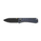 WEKNIFE Bougie Banter Thumb Stud & Crossbar Lock Knife Upscale Art Deco Styling On Blue Titanium Handle (2.91" Black Stonewashed CPM S45VN Blade) WE24009 - 1