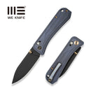 WEKNIFE Bougie Banter Thumb Stud & Crossbar Lock Knife Upscale Art Deco Styling On Blue Titanium Handle (2.91" Black Stonewashed CPM S45VN Blade) WE24009 - 1