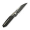 WEKNIFE Brr15 Flipper Knife Polished Gray Titanium Handle With Black Shredded Carbon Fiber Inlay ( 3.25" Polished Gray, Satin Flat Bohler M390 Blade) WE24007 Sample1