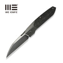 WEKNIFE Brr15 Flipper Knife Polished Gray Titanium Handle With Black Shredded Carbon Fiber Inlay ( 3.25" Polished Gray, Satin Flat Bohler M390 Blade) WE24007 Sample1