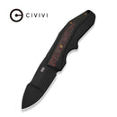 WEKNIFE Coral Flipper Knife Black Titanium Handle With Layered G10 and Rose Pattern Carbon Fiber Inlay (2.95" Black Stonewashed CPM 20CV Blade) WE24044 Sample2