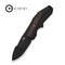 WEKNIFE Coral Flipper Knife Black Titanium Handle With Layered G10 and Rose Pattern Carbon Fiber Inlay (2.95" Black Stonewashed CPM 20CV Blade) WE24044 Sample2