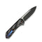 WEKNIFE Elementum Flipper Knife Black & Gray Titanium Handle (2.96" Black Hand Rubbed Hakkapella Damasteel Blade, Satin Flat) WE18062X - 2024 BS2