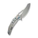 WEKNIFE Epaulette Flipper & Thumb Hole Knife Diamond Patterned Polished Bead Blasted Titanium Handle (3.45" Polished Bead Blasted Bohler M390 Blade) WE24024 - 3