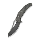 WEKNIFE Epaulette Flipper & Thumb Hole Knife Diamond Patterned Polished Gray Titanium Handle (3.45" Polished Gray Bohler M390 Blade) WE24024 - 4