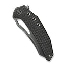 WEKNIFE Epaulette Flipper & Thumb Hole Knife Diamond Patterned Polished Gray Titanium Handle (3.45" Polished Gray Bohler M390 Blade) WE24024 - 4