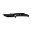 WEKNIFE Ezinta Flipper & Thumb Stud Knife Black Titanium Integral Handle With Black Holes (3.99" Black Stonewashed Bohler M390 Blade) WE22041 - 1