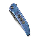 WEKNIFE Ezinta Flipper & Thumb Stud Knife Crystalized Blue / Purple Titanium Integral Handle With Satin Holes (3.99" Hakkapella Damasteel Blade) WE22041 - DS1