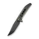 WEKNIFE Ezinta Flipper & Thumb Stud Knife Polished Gray Titanium Integral Handle With Satin Holes (3.99" Polished Gray Bohler M390 Blade) WE22041 - 3