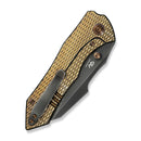 WEKNIFE High - Fin XL Thumb Stud Knife Diamond Patterned Golden Polished Titanium Handle (3.48" Polished Gray CPM 20CV Blade) WE24010 - 3