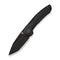 WEKNIFE Micro Trogon Thumb Stud Knife Black Titanium Handle with Golden Holes (2.68" Black Stonewashed Bohler M390 Blade) WE24043 Sample2