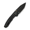 WEKNIFE Micro Trogon Thumb Stud Knife Black Titanium Handle with Golden Holes (2.68" Black Stonewashed Bohler M390 Blade) WE24043 Sample2