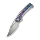 WEKNIFE Nefaris Flipper Knife Polished Bead Blasted Titanium Handle With Flamed Titanium Inlay (3.48" Hand Rubbed Satin CPM 20CV Blade) WE22040FA - 1