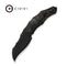 WEKNIFE Orc Boss Thumb Stud Knife Black Titanium Handle With Shredded Carbon Fiber And Golden Shred In Clear Resin Inlay (3.82" Black Stonewashed CPM 20CV Blade) WE24042 Sample2