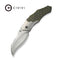 WEKNIFE Orc Boss Thumb Stud Knife Polished Bead Blasted Titanium Handle With Layered G10 and Rose Pattern Carbon Fiber Inlay (3.82" Polished Bead Blasted CPM 20CV Blade) WE24042 Sample1