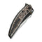 WEKNIFE Quinseris Flipper & Thumb Stud Knife Black Titanium Handle With Copper Foil Carbon Fiber Inlay (3.96" Hand Polished Satin Bohler M390 Blade, Black Stonewashed Flat) WE23093 - 1