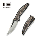 WEKNIFE Quinseris Flipper & Thumb Stud Knife Black Titanium Handle With Copper Foil Carbon Fiber Inlay (3.96" Hand Polished Satin Bohler M390 Blade, Black Stonewashed Flat) WE23093 - 1