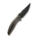 WEKNIFE Quinseris Flipper & Thumb Stud Knife Bronze Titanium Handle With Shredded Carbon Fiber Inlay (3.96" Black Stonewashed Bohler M390 Blade) WE23093 - 2