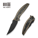 WEKNIFE Quinseris Flipper & Thumb Stud Knife Bronze Titanium Handle With Shredded Carbon Fiber Inlay (3.96" Black Stonewashed Bohler M390 Blade) WE23093 - 2