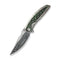 WEKNIFE Quinseris Flipper & Thumb Stud Knife Crystalized Silver Titanium Handle With Jungle Wear Fat Carbon Fiber Inlay (3.96" Fafnir Damasteel Blade) WE23093 - DS1