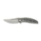 WEKNIFE Quinseris Flipper & Thumb Stud Knife Gray Titanium Handle With Aluminum Foil Carbon Fiber Inlay (3.96" Hand Polished Satin Bohler M390 Blade, Gray Stonewashed Flat) WE23093 - 3