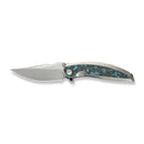 WEKNIFE Quinseris Flipper & Thumb Stud Knife Polished Bead Blasted Titanium Handle With Arctic Storm Fat Carbon Fiber Inlay (3.96" Hand Rubbed Satin Bohler M390 Blade) WE23093 - 4