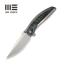 WEKNIFE Quinseris Thumb Stud & Flipper Knife Polished Bead Blasted Titanium With Black & Blue Arctic Storm Fat Carbon Fiber Inlay (3.96" Hand Rubbed Satin Bohler M390 Blade) WE23093 Sample2