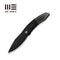 WEKNIFE Sine Wave Flipper Knife Black / Golden Titanium & Natural Steel (3.98" Black Stonewashed CPM 20CV Blade) WE23069B Sample1