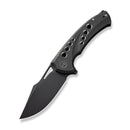 WEKNIFE Swiftfin Flipper & Thumb Hole Knife Black Titanium Handle With Satin Holes (3.8" Black Stonewashed CPM 20CV Blade) WE23051 - 1