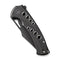 WEKNIFE Swiftfin Flipper & Thumb Hole Knife Black Titanium Handle With Satin Holes (3.8" Black Stonewashed CPM 20CV Blade) WE23051 - 1