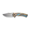 WEKNIFE Swiftfin Flipper & Thumb Hole Knife Golden / Blue Titanium Handle With Blue Holes (3.8" Hand Rubbed Satin CPM 20CV Blade) WE23051 - 4