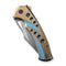 WEKNIFE Swiftfin Flipper & Thumb Hole Knife Golden / Blue Titanium Handle With Blue Holes (3.8" Hand Rubbed Satin CPM 20CV Blade) WE23051 - 4