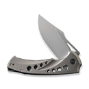 WEKNIFE Swiftfin Flipper & Thumb Hole Knife Polished Bead Blasted Titanium Handle With Satin Holes (3.8" Polished Bead Blasted CPM 20CV Blade) WE23051 - 2