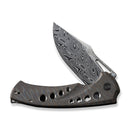 WEKNIFE Swiftfin Flipper & Thumb Hole Knife Tiger Stripe Pattern Flamed Titanium Handle With Satin Holes (3.8" Thor Damasteel Blade) WE23051 - DS1