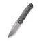 WEKNIFE Swordfin Front Flipper & Thumb Stud Knife Aluminum Foil Carbon Fiber Handle Gray Titanium Liner (3.28" Silver Bead Blasted CPM 20CV Blade) WE23067-3