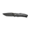 WEKNIFE Swordfin Front Flipper & Thumb Stud Knife Shredded Carbon Fiber Handle Black Titanium Liner (3.28" Black Stonewashed CPM 20CV Blade) WE23067-2