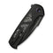 WEKNIFE Sylox Flipper & Button Lock Knife Black Titanium Handle With Aluminum Foil Carbon Fiber Inlay (3.8" Black Stonewashed Bevels, Black Brushed Flats Bohler M390 Blade) WE24027 - 1