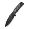 WEKNIFE Sylox Flipper & Button Lock Knife Black Titanium Handle With Aluminum Foil Carbon Fiber Inlay (3.8" Black Stonewashed Bevels, Black Brushed Flats Bohler M390 Blade) WE24027 - 1